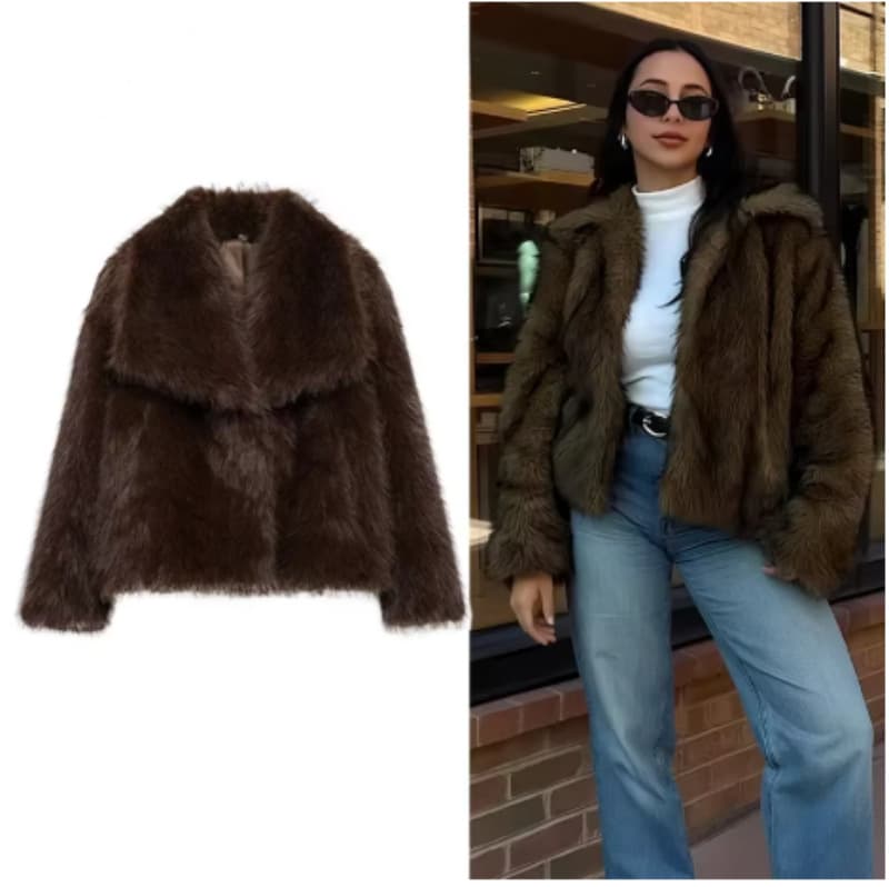 AliExpress Best-Selling Faux Fur Jacket European and American Style Short Faux Fur Coat Fashion Winter Fur Jacket Wholesale