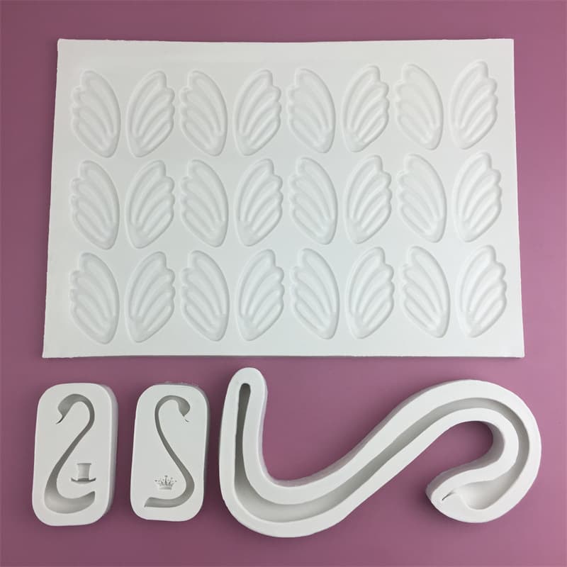 Large 3D Swan Neck Silicone Mold for Plaster, Epoxy Resin, Swan Wing Shape Chocolate Mold