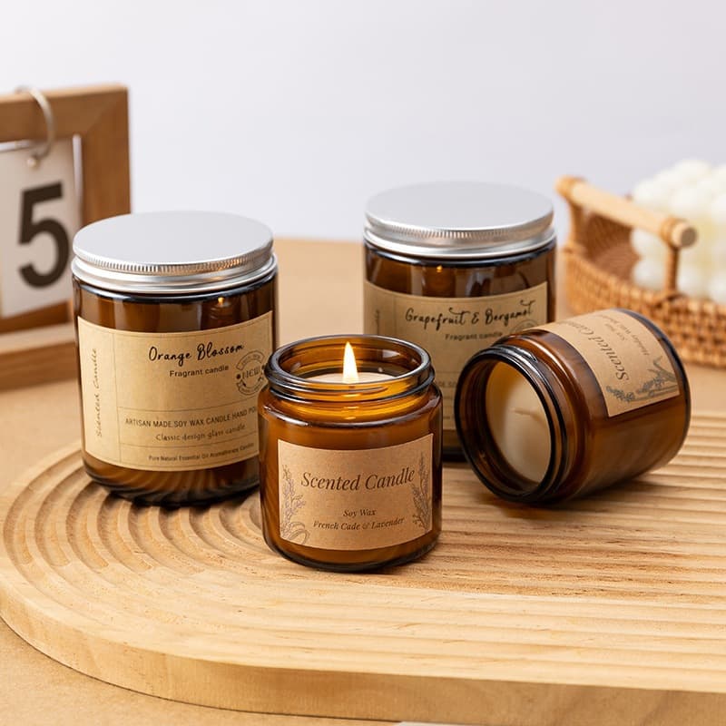 Candle Aromatherapy Hotel Gift Box Glass Cup Soy Wax Indoor Essential Oil Aromatherapy Candle Romantic Creative Cross-Border Candle