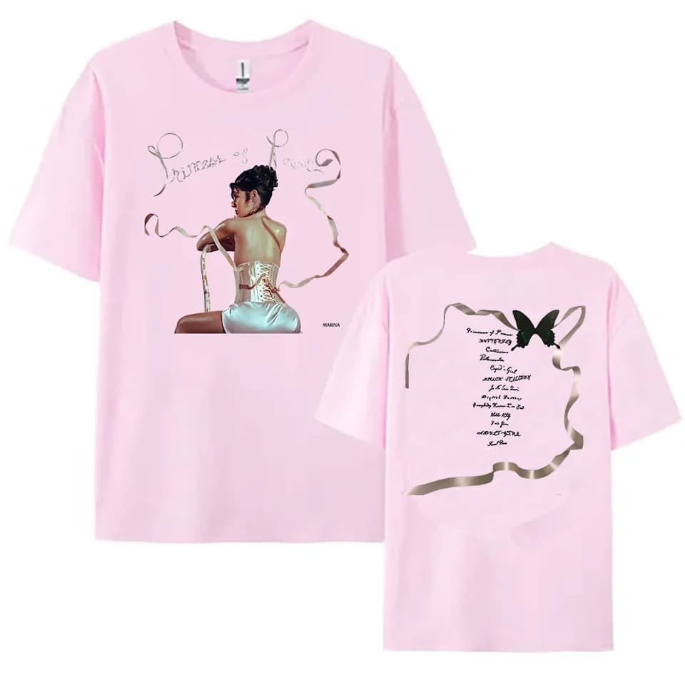 Women's Clothing Marina Princess's Power Album Print T-Shirt Summer Cotton Soft Unisex Streetwear T-Shirt for Women