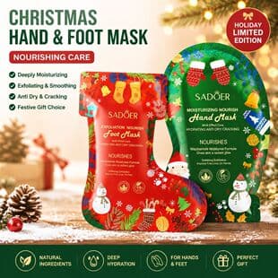 SADOER Christmas Niacinamide Nourishing Exfoliating Foot Mask, Softening Foot Care Mask, Cross-border Wholesale