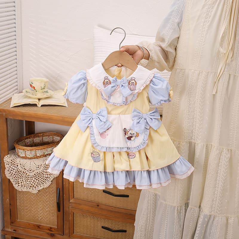 Girls Dress Lolita New Baby Girl Star Rabbit Princess Dress Little Girl Fashionable Puffy Skirt Dress