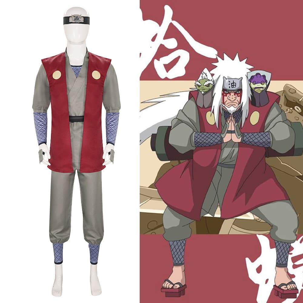 Anime Ninja Cosplay Set Jiraiya Cos Costume 1st Generation Toad Sage Cosplay Men's Outfit In Stock