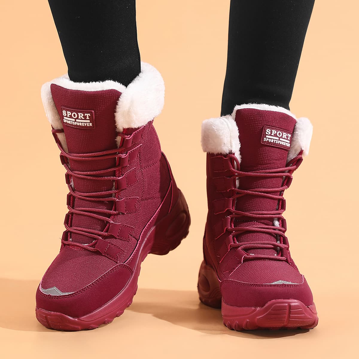 New Women's Winter Fleece-Lined Warm Snow Boots, Export High-Top Cotton Boots, Lightweight Women's Short Boots, Wholesale