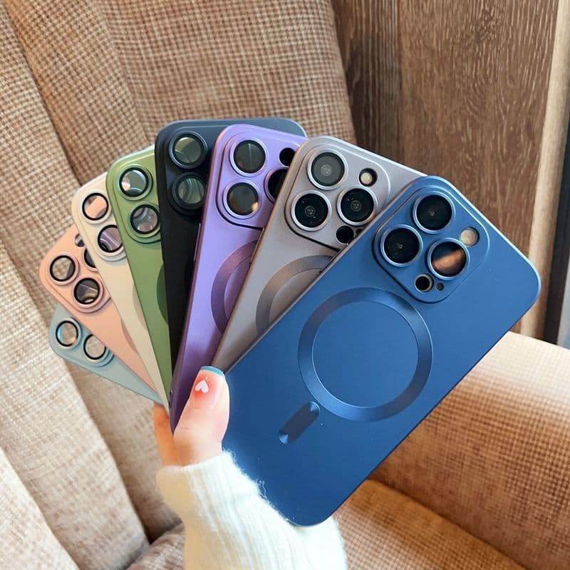 Magsafe Magnetic Compatible iPhone 15 Case iPhone 14 Pro Max with Lens Film TPU Protective Cover 12