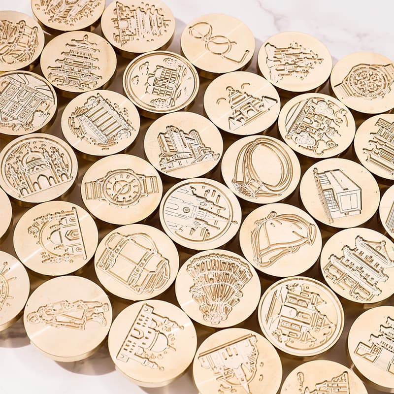 Factory Wax Seal Stamp Brass Head Ready-Made Wax Seal Head Finished Product Literary Castle Series Artistic Envelope Accessories