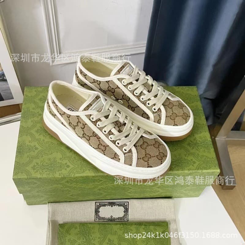 G1977 Second Generation Canvas Shoes 2024 New Thick Sole Heightening Women's Retro Embroidery Platform Sneakers