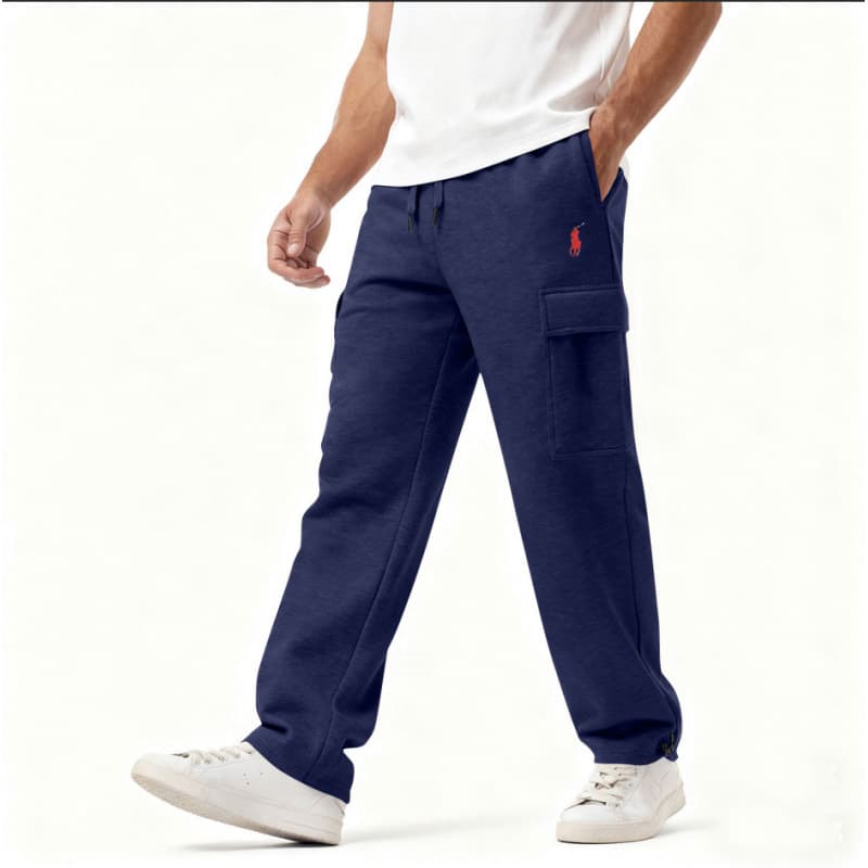 2025 Cross-border New Unisex Versatile Fleece-Lined Trousers Outdoor Sports Casual Spring/Autumn Style Trendy Embroidery