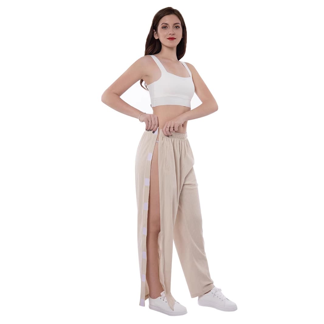 Easy-to-wear and easy-to-remove hospital gowns and nursing clothes for bedridden and paralyzed patients with fractures. Spring/summer style yarn sleep pants