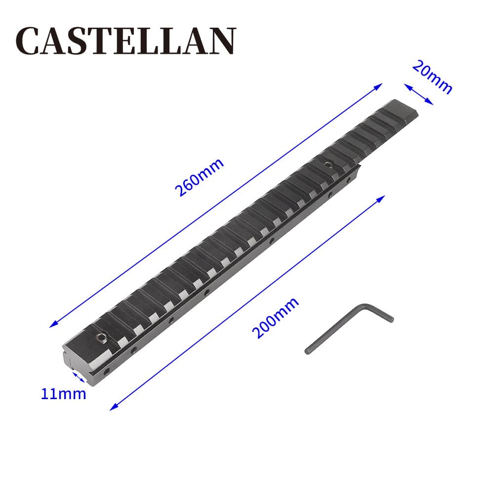 11 to 20mm Riser Rail 260mm Rail Mount Riser Rail Aluminum Alloy Scope Base