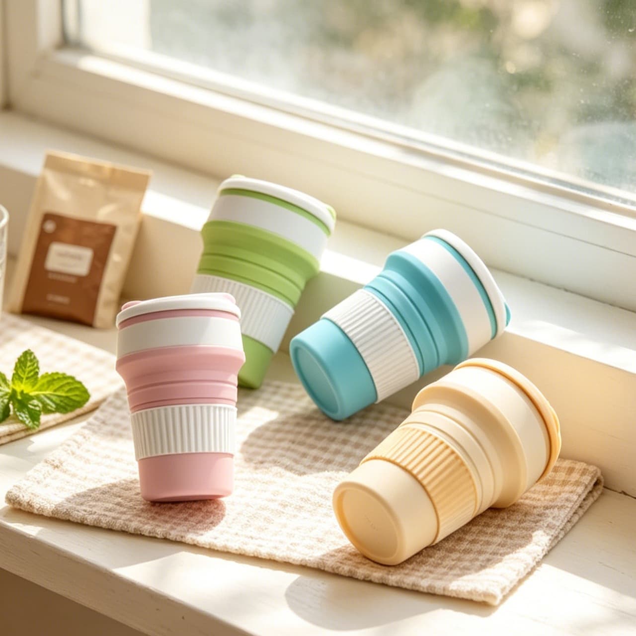 Cross-border Silicone Foldable Water Cup, Portable and High Temperature Resistant Silicone Cup, Outdoor Sports Hydration Foldable Cup, Coffee Cup