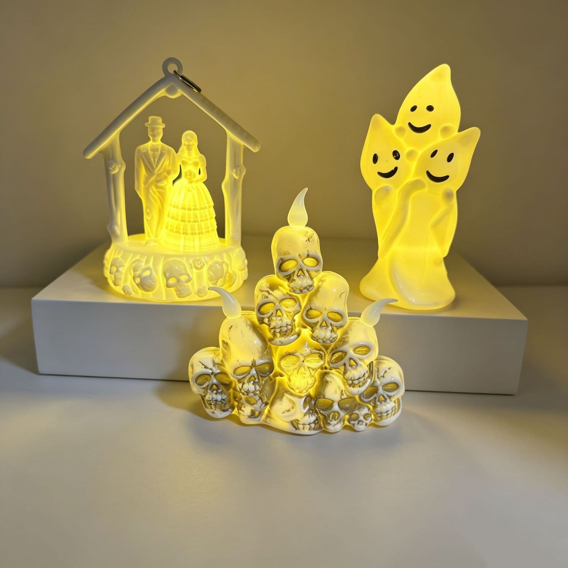 Cross-border Halloween Ghost Light, Pumpkin Light, Ghost Bride and Groom Skeleton, Electronic Candle Light, Halloween Decoration Props