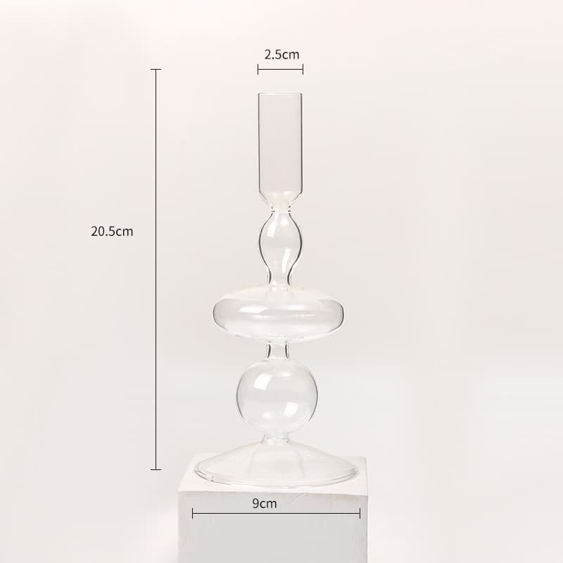 Ins-style Glass Candle Holder Decoration, Nordic Romantic French Home Decor, Clothing Store Soft Decoration Ornament