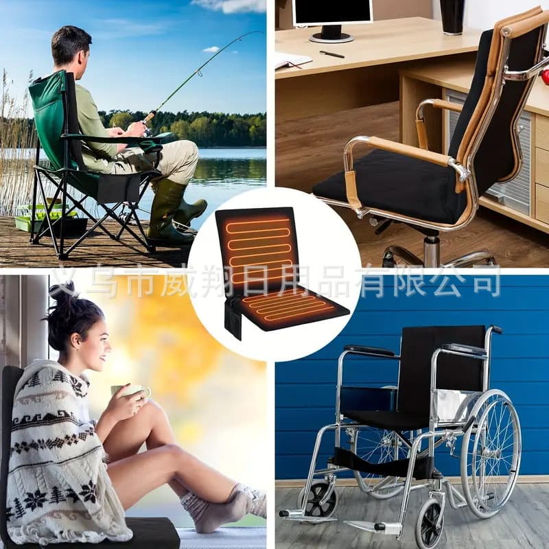 Factory Direct Supply Heated Seat Cushion Winter Office Home Outdoor Electric Heating Pad Back Support Electric Seat Mat