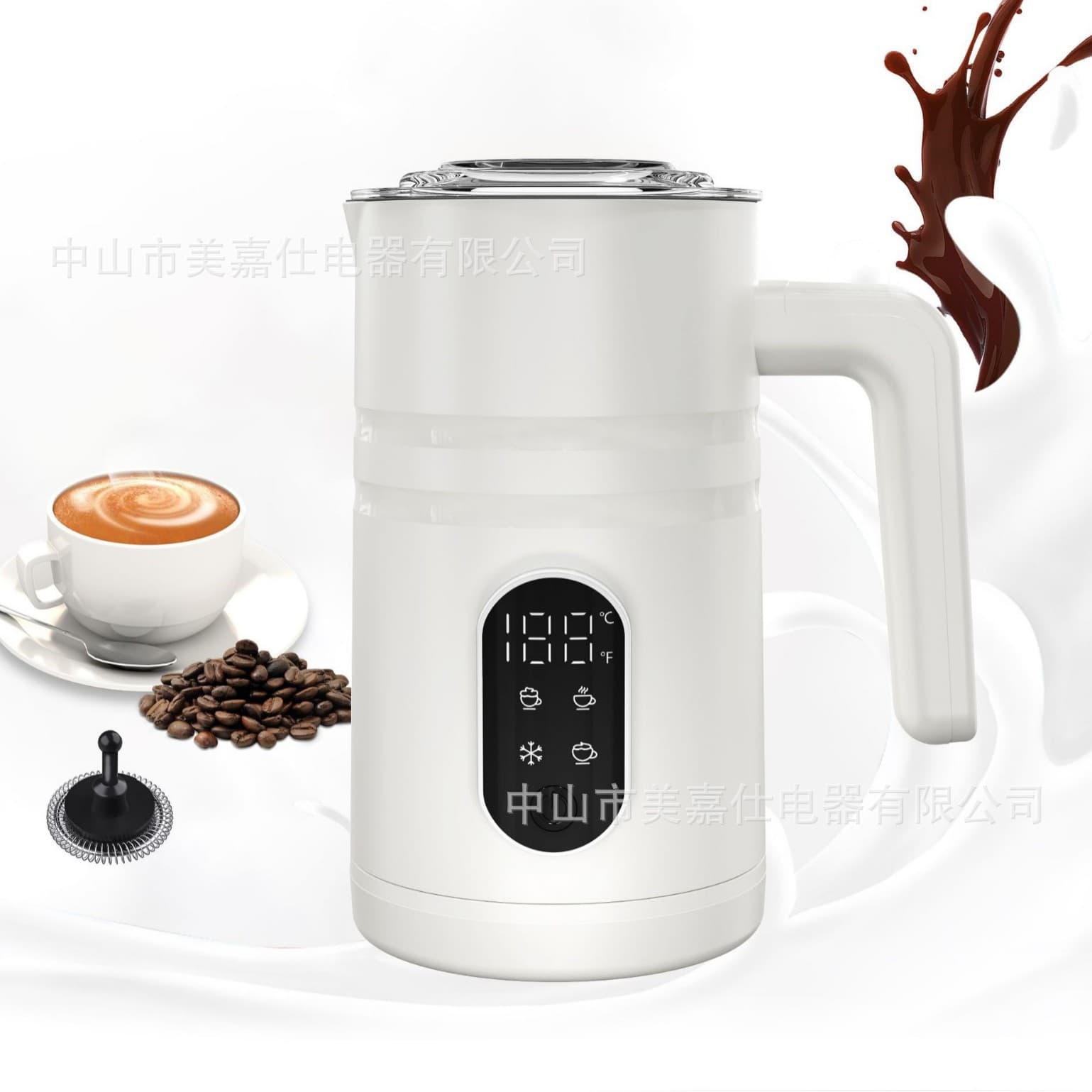 New Milk Frother Heating Milk Milk Frother Cross-border Home Use with Temperature Milk Frother Magnetic Suspension