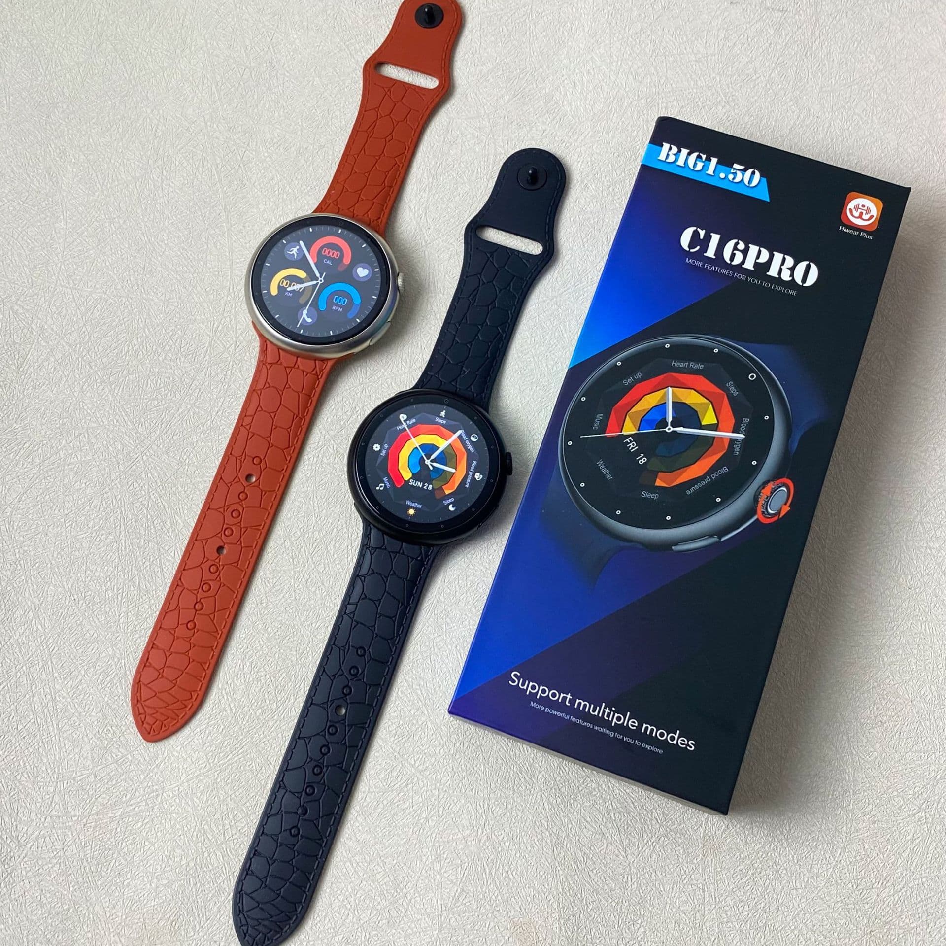 Smart Watch Cross-Border Bestseller C16Pro Bluetooth Heart Rate Blood Oxygen Health Fitness Step Counter Round Style Huaqiangbei Watch