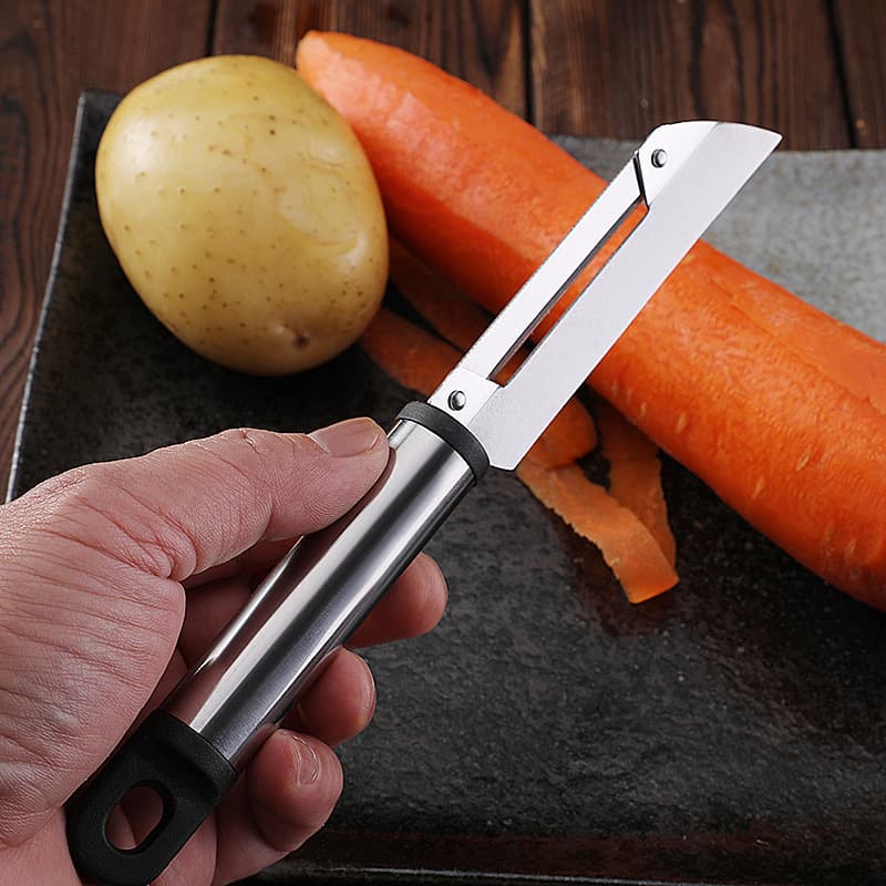 Stainless steel peeler, kitchen tool for peeling potatoes and fruits, wholesale source for stalls and supermarkets