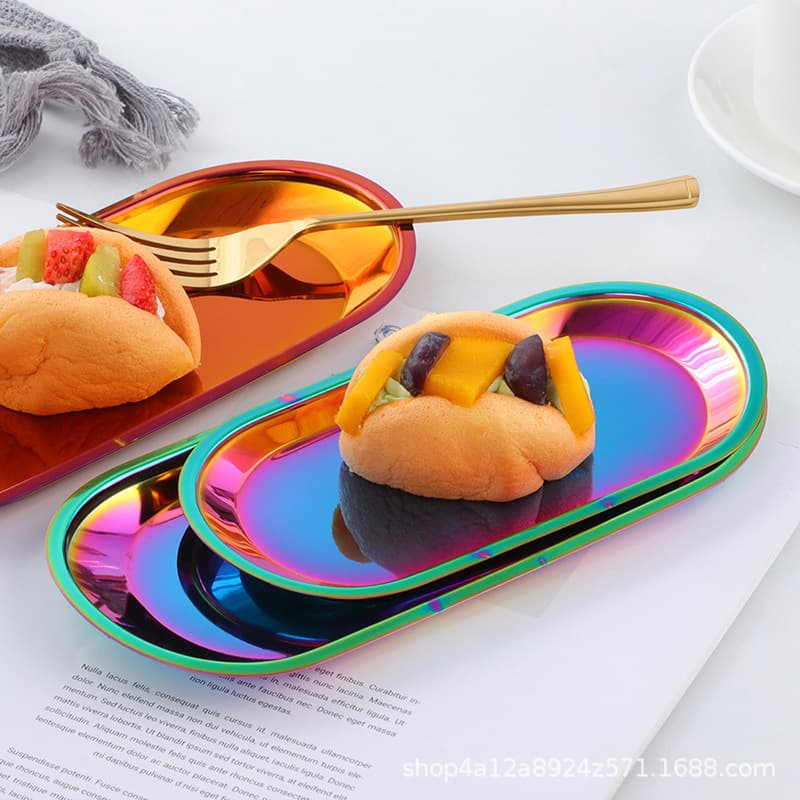 Wholesale Stainless Steel Square Trays, Hotel Restaurant Dessert Trays, Jewelry Trays, Oval Multi-Purpose Storage Trays, Towel Trays