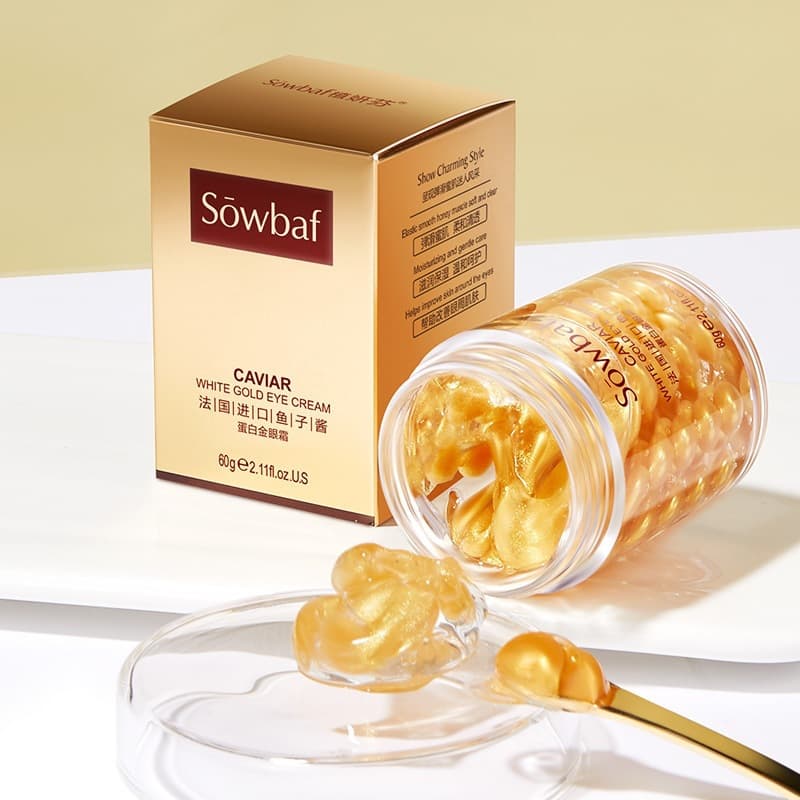 Zhiyanfen Caviar Protein Gold Eye Cream Moisturizing Capsules Firming Hydrating Essence Brightening Eye Area Skincare