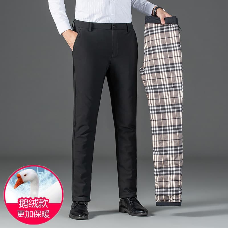 New 90% White Goose Down Pants for Winter, Men's Casual Business Trousers, Thickened Warm Goose Down Pants, Suitable for Outerwear