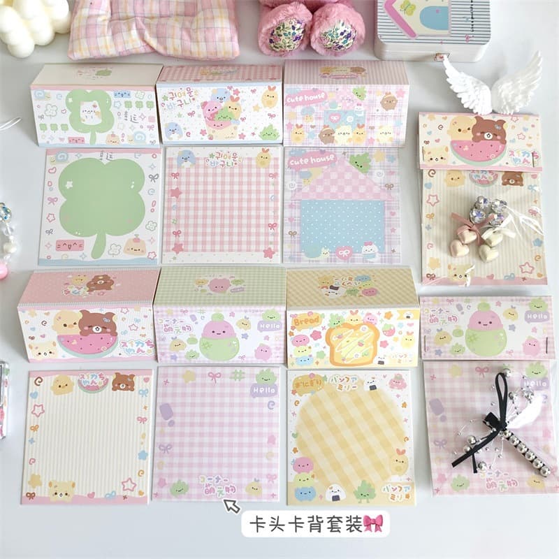 Cute cartoon card header, card back, packaging card, Korean style packaging, card protection, jewelry, baking gift wrapping cards