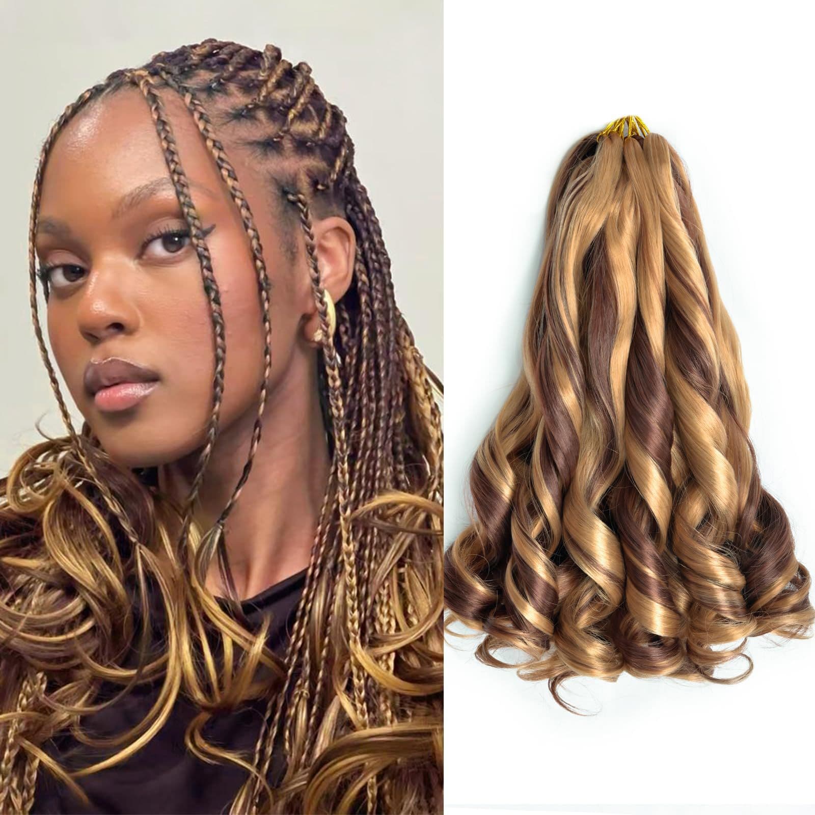 12 inches 50g French Curl Braiding Hair French long curly hair French large curly crochet hair