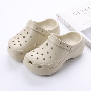 Drop Shipping Cloud Crocs Women's Outdoor EVA Slippers Height-Increasing Thick Sole Anti-Odor Toe-Cover Slippers Wholesale