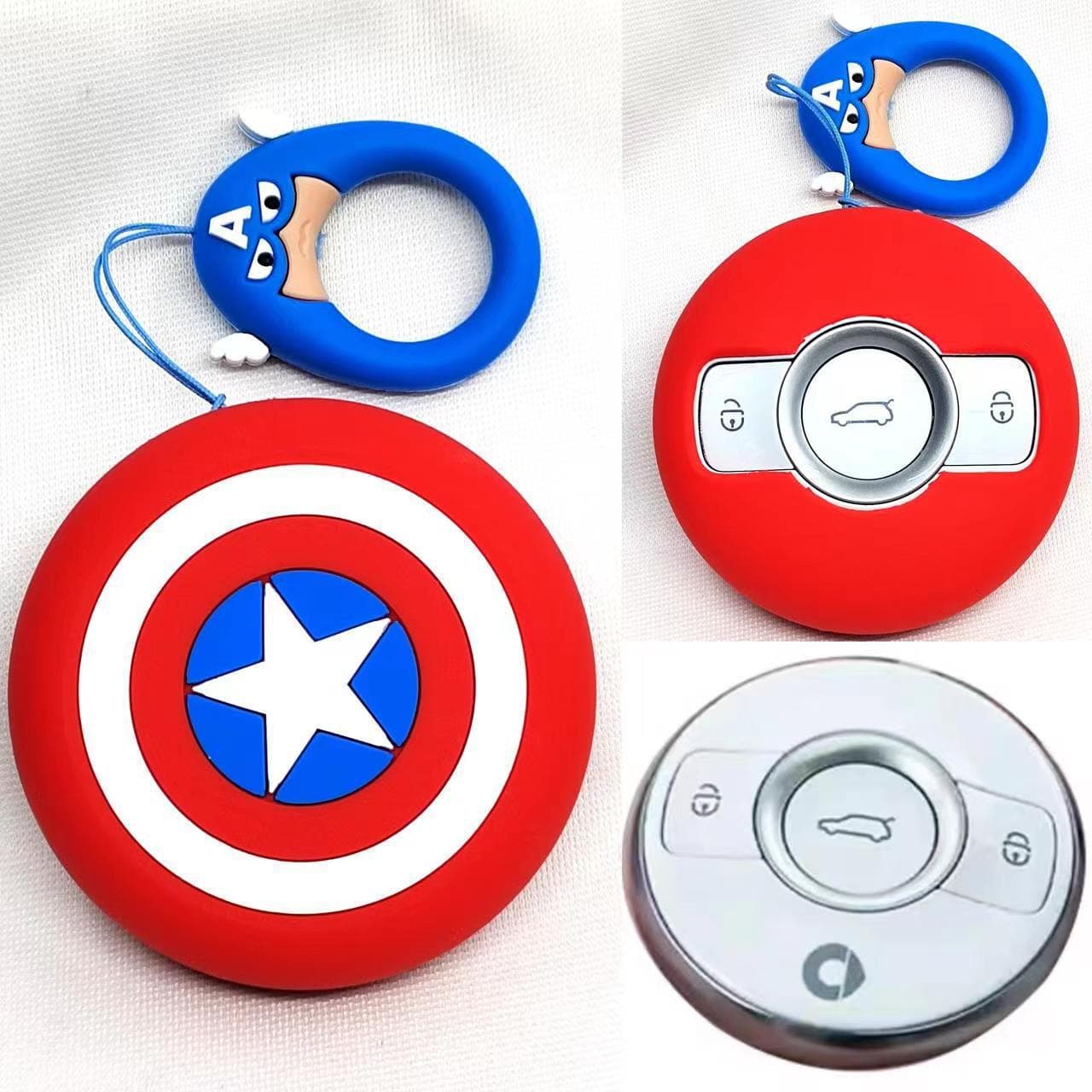 Smart Car Key Case Poke Ball Silicone Key Cover Car Keychain Key Protector
