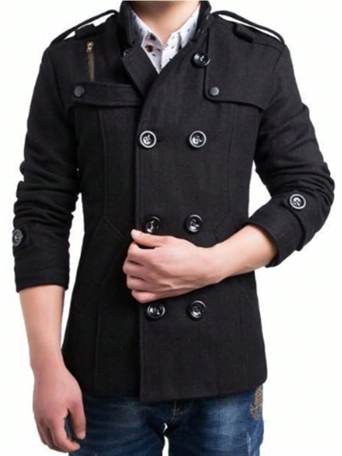 Jinhan upgraded version 2026 new European and American cross-border foreign trade men's woolen coat mid-length woolen windbreaker free shipping