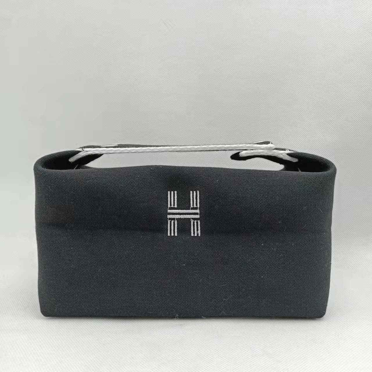 Simple Portable H-Shaped Canvas Lunch Bag Cosmetic Bag Large Capacity Waterproof Dustproof Storage Bag with Custom Logo