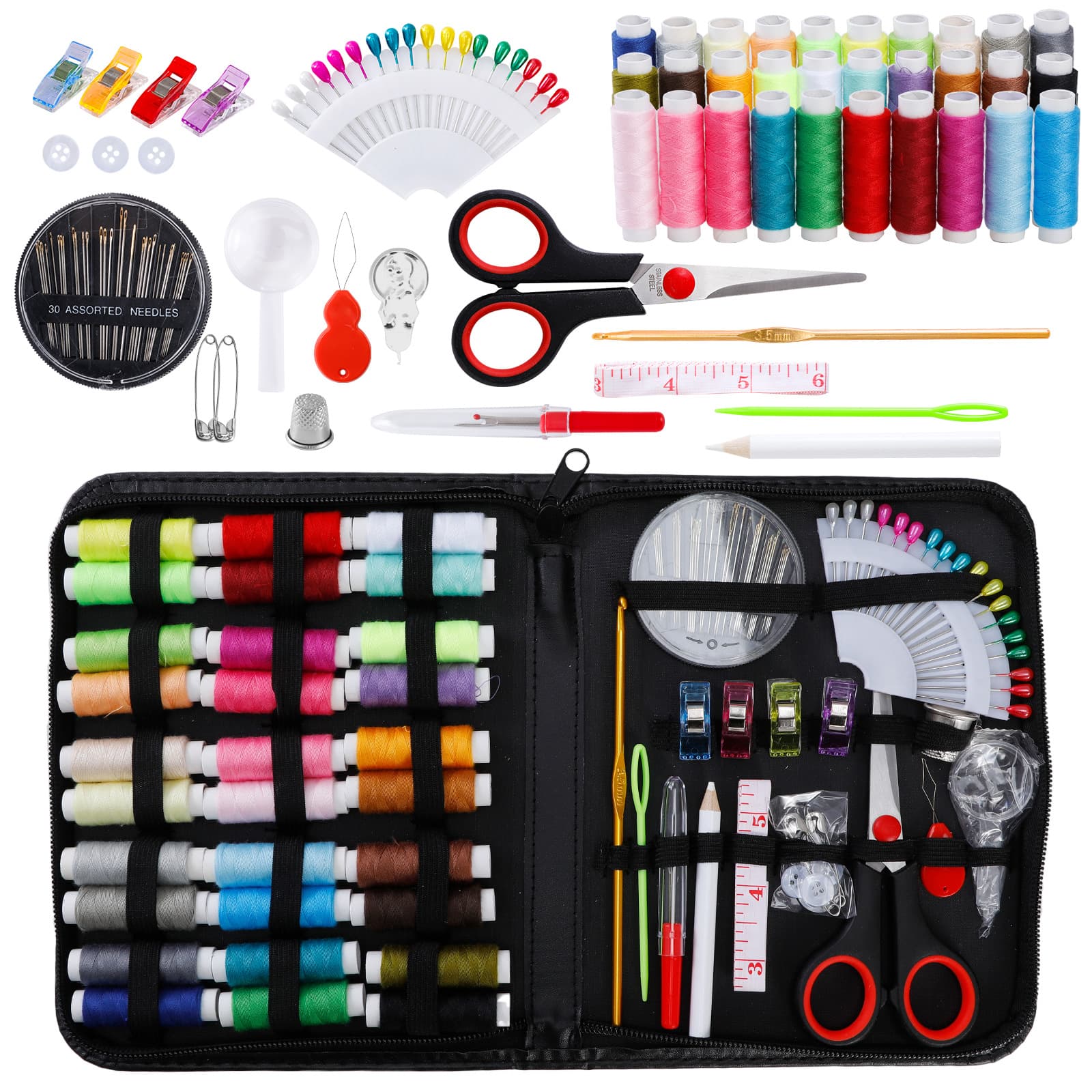 Factory Direct Amazon PU Leather Sewing Case Household Needle and Thread Set Portable Storage Pouch