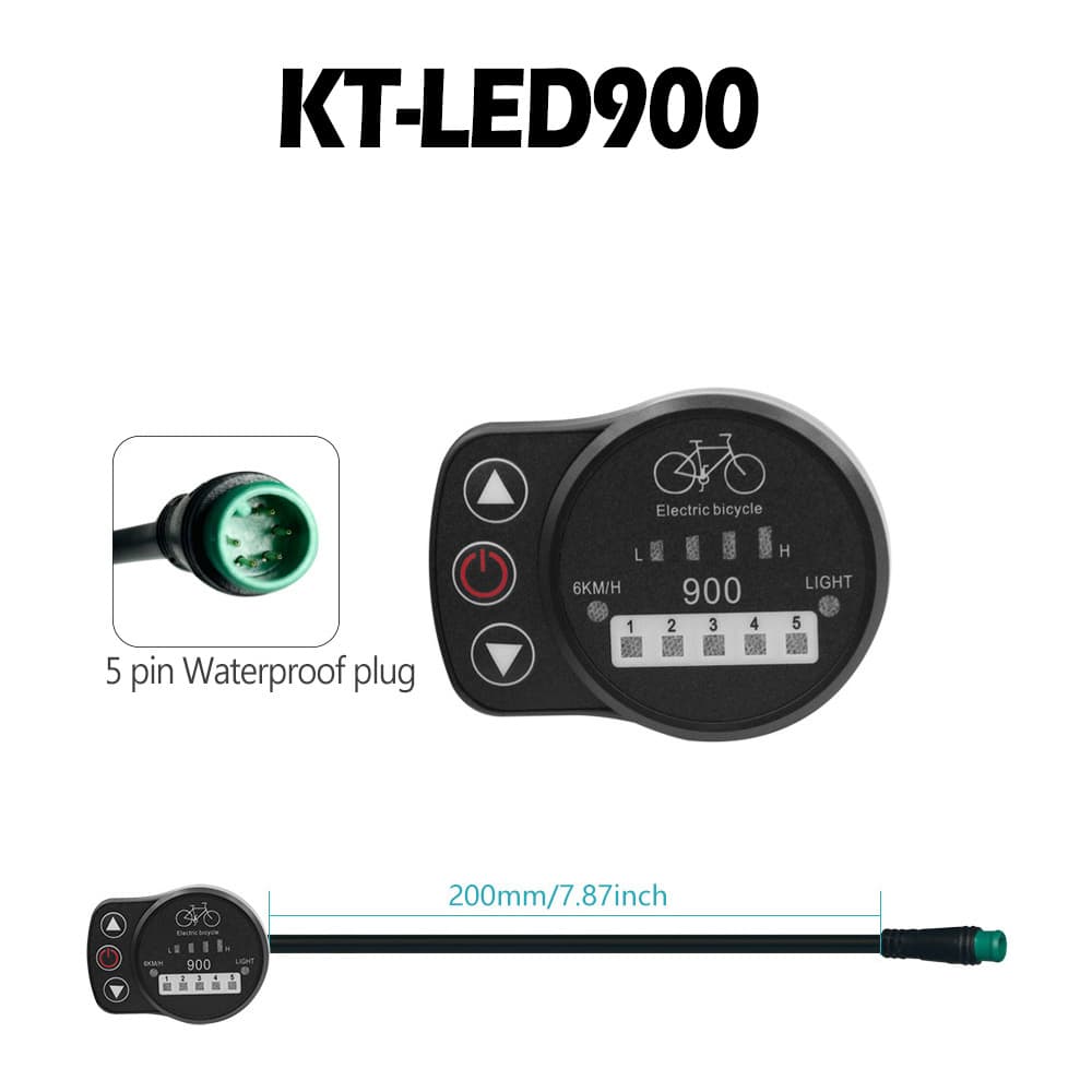 Cross-border Hot Sale Mountain Bicycle Lithium Power-Assist Modification Accessories Quantum KT-LED900 Meter Waterproof Connector