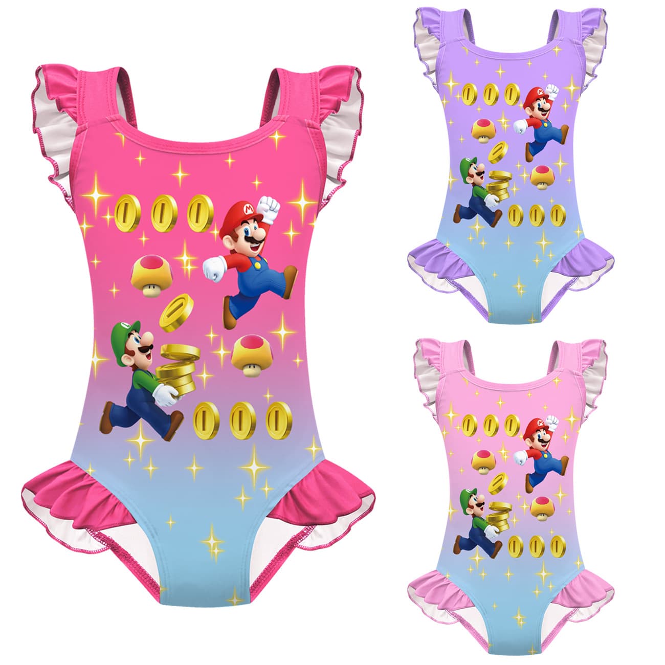 New Super Mario Princess Rosalina Girls' one-piece lace swimsuit 20917