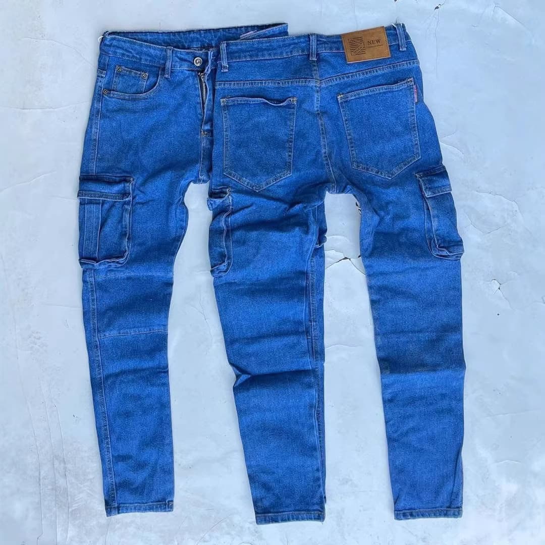 Cargo Jeans Men's Slim Straight Versatile Trendy Long Pants Boyfriend Jeans
