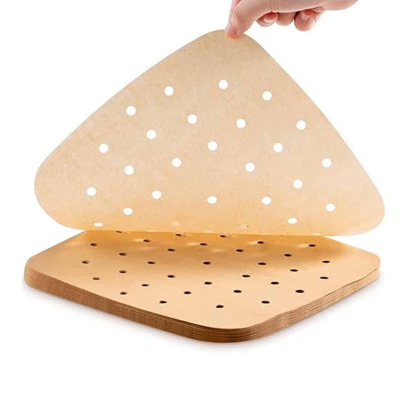 200 Pcs Air Fryer Parchment Paper Non-Stick Steamer Paper Oil-Absorbing Paper High Temperature Resistant Household Perforated Round Baking