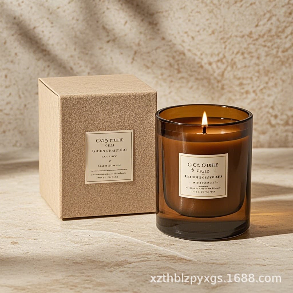 Cross-border tea brown amber manufacturer custom empty thick bottom 6oz 8oz glass candle jars with customizable colors