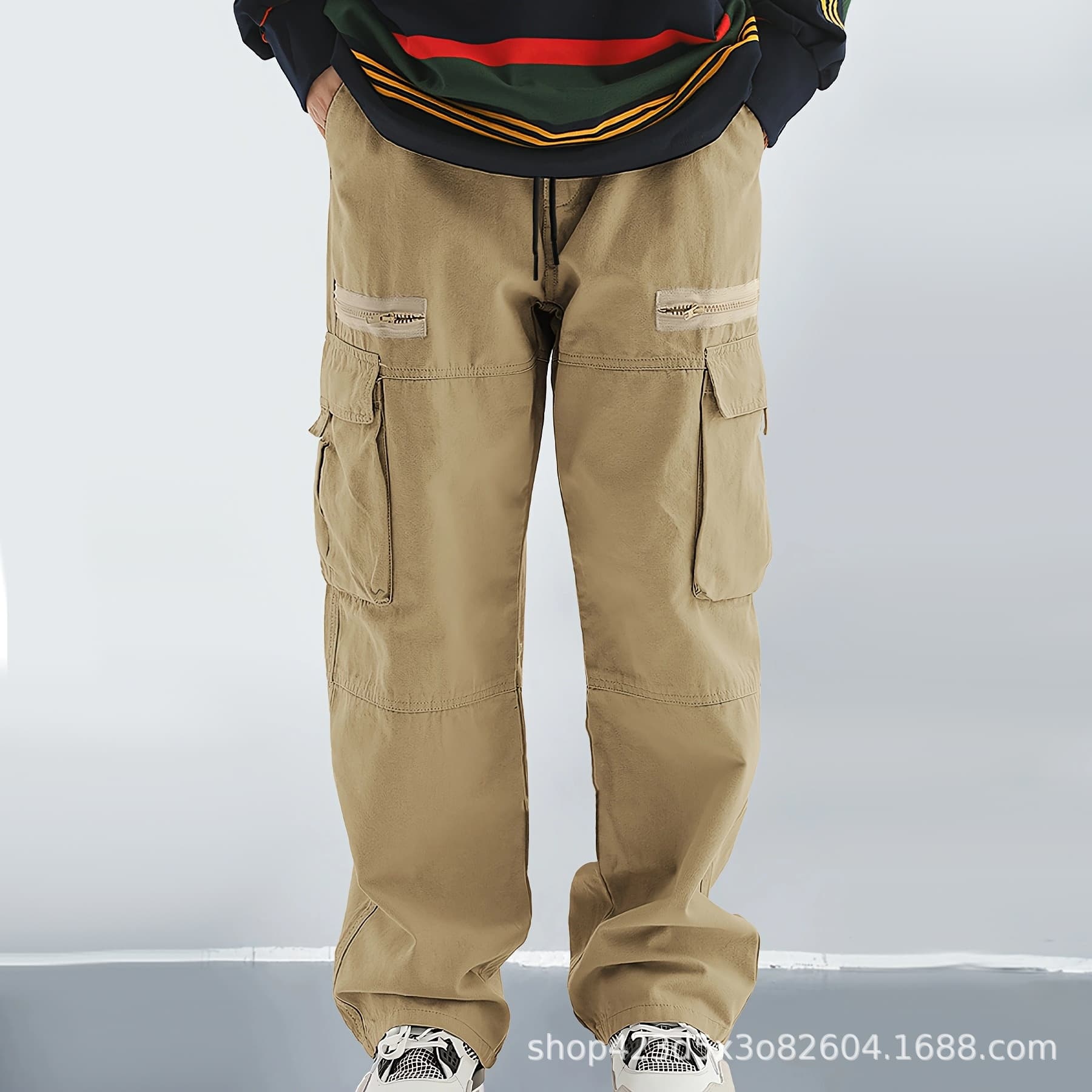 Multi-Pocket Cargo Pants Streetwear Vintage Cargo Trousers Casual Multi-Pocket Pants Loose Fit