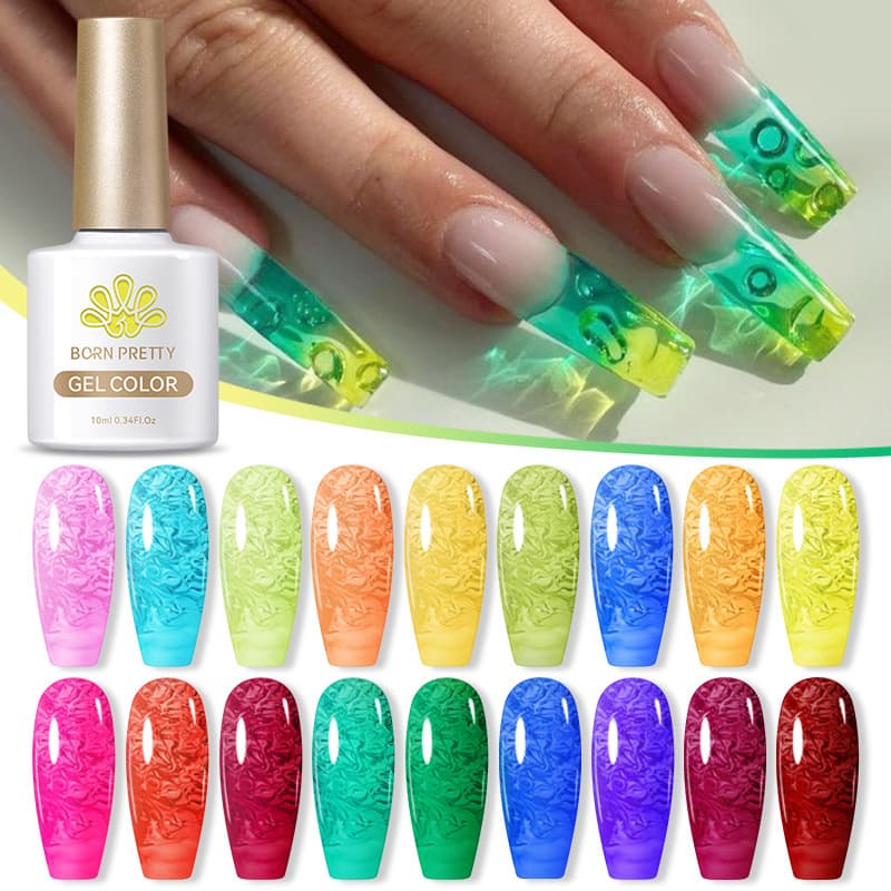 BORN PRETTY icy transparent nude nail polish glue set new jelly transparent nail salon phototherapy glue