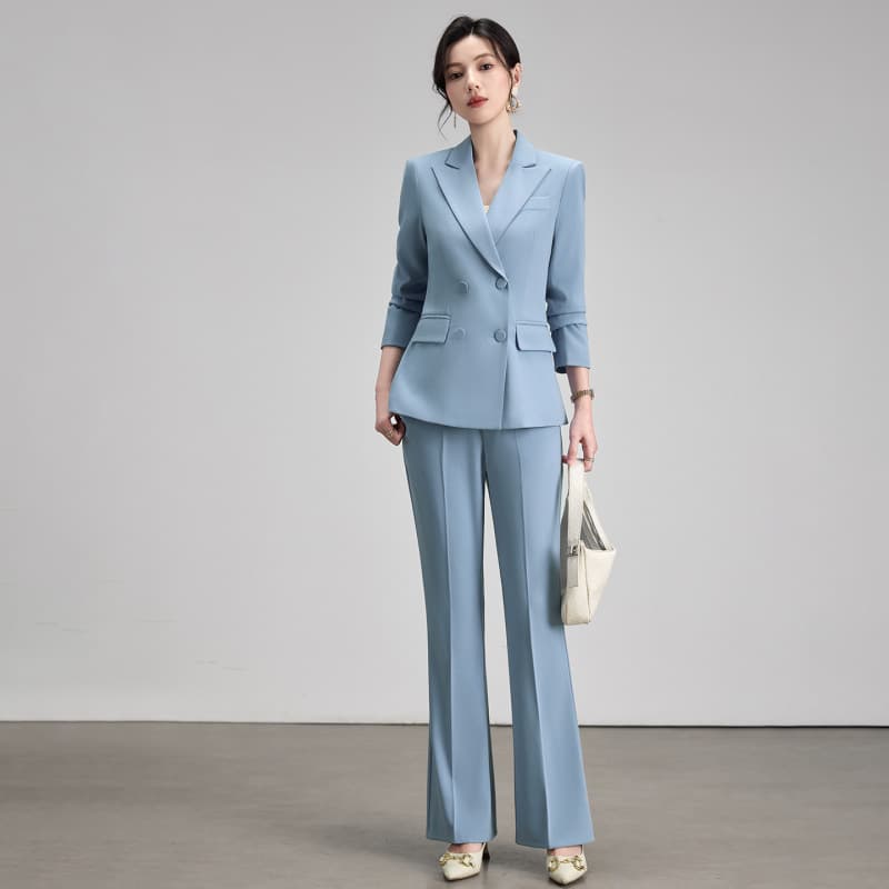 Blazer women's spring and autumn new temperament blue civil servant formal wear women's high-end casual commuting professional suit