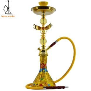 Cross-border Amazon Source Medium Eagle Shape Pot Arabian Style Single Tube Glass Hookah Set Shisha
