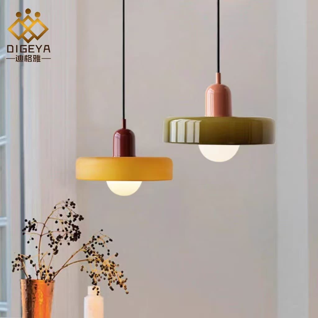 Digeya Nordic minimalist Memphis restaurant bar glass chandelier creative colorful warm bedroom B&B lighting fixtures