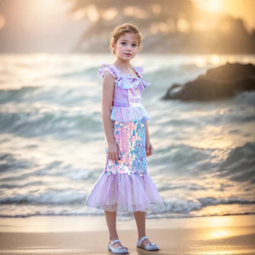 2025 Children's Day Skirt Baby Costsize Children's Sequin Fish Tail dress Mermaid Princess Dress for Girls