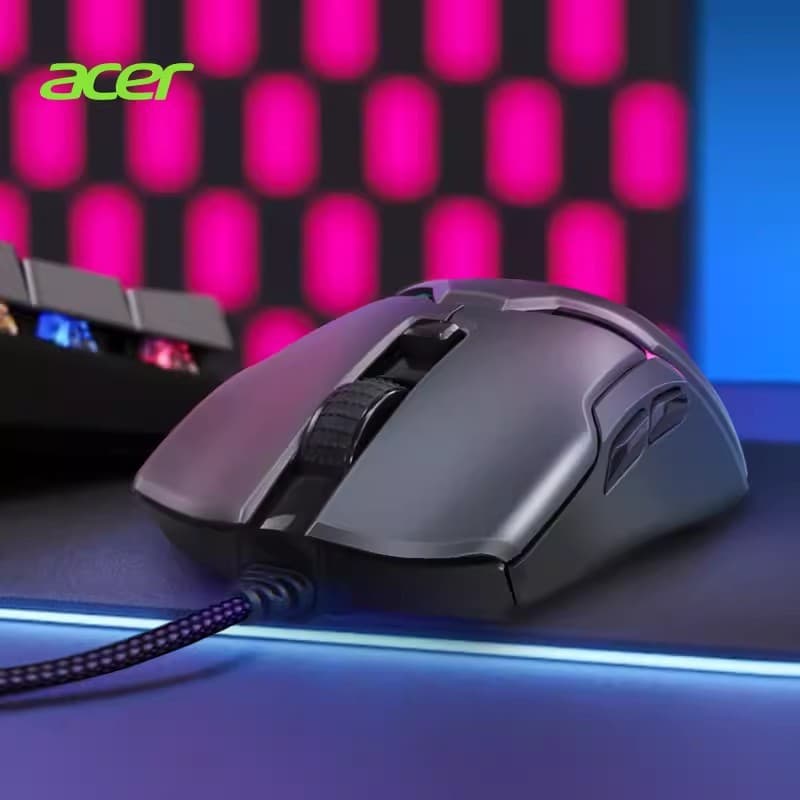 Acer Laptop Desktop Wired Gaming Mouse RGB Rainbow Light Macro Programming Game Mouse