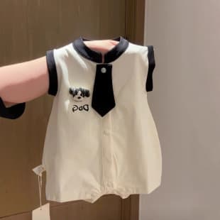 Baby Sleeveless Vest Bodysuit Summer Thin Newborn Cartoon Romper 0-2 Years Old Baby Class A Crawling Suit