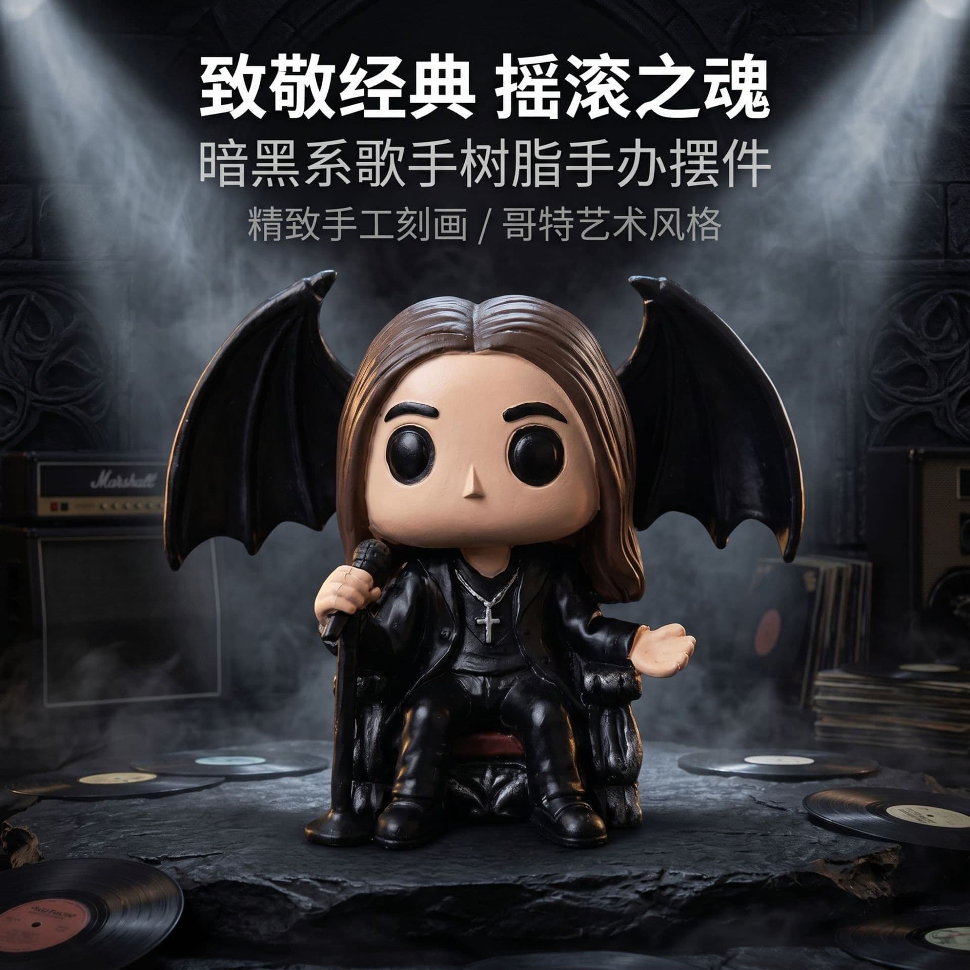 Dark Gothic Ozzy Osbourne Resin Figure Ornament Trendy Collection Gift Craft Decoration