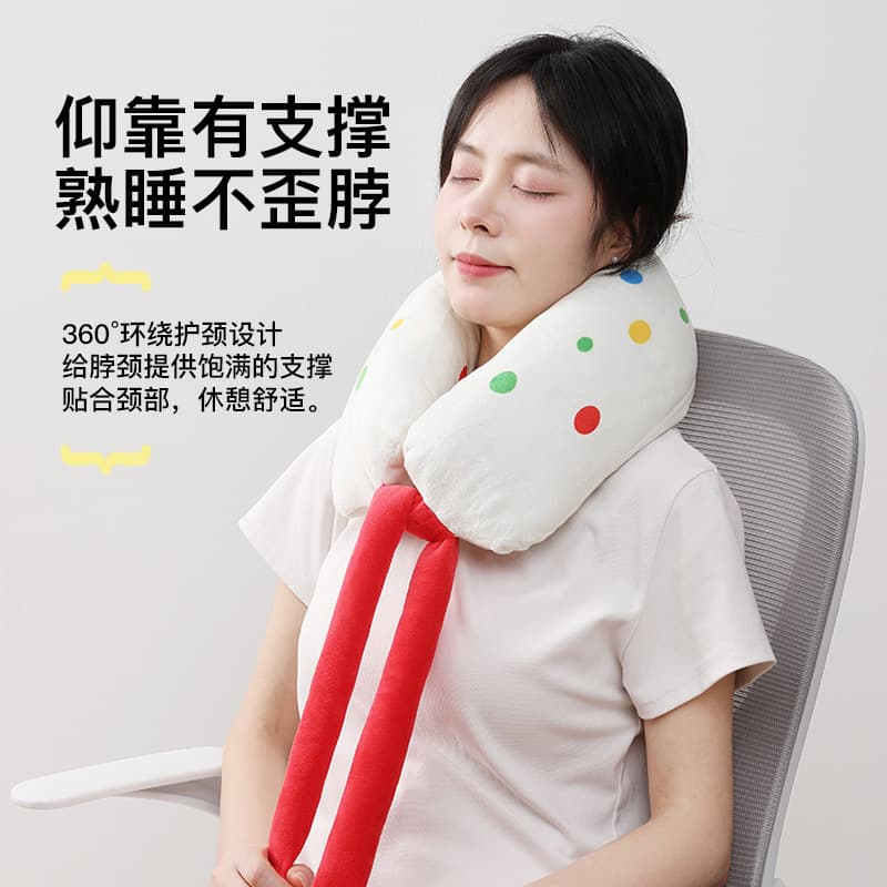 Cross-border New Cartoon U-shaped Neck Pillow, Portable Student Nap Pillow with Customizable Lumbar Support