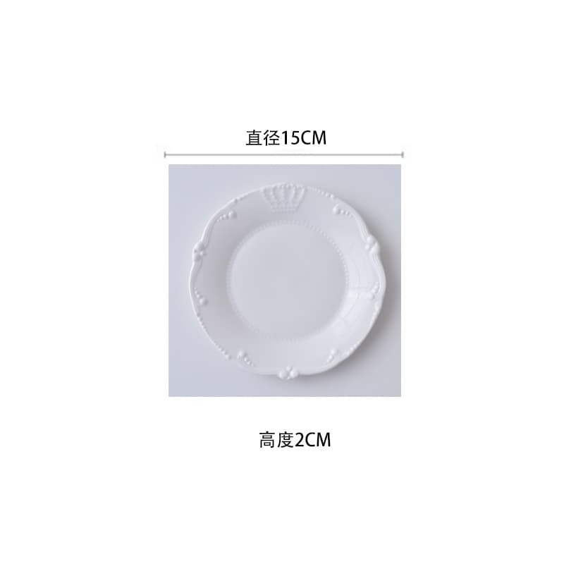 European-style floating plate ceramic tableware, cake plate for dessert display and photography, small round dish