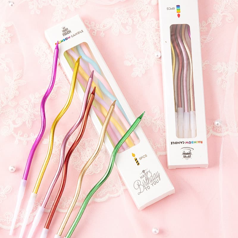 Hongping Birthday Cake Candle Decoration Insert Curved Party Baking Thread Creative Trendy Bent Candle Insert