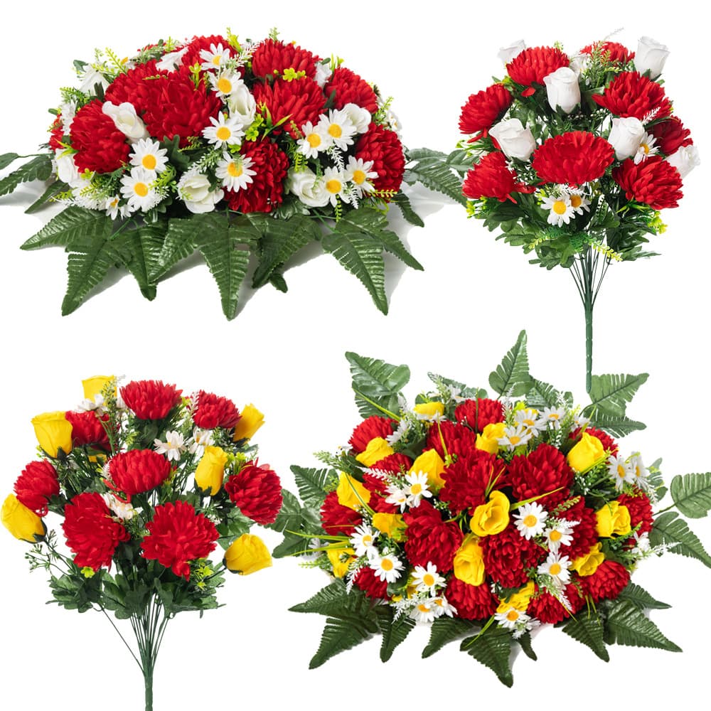 Youfu Cross-Border Source Artificial Tomb Flowers, Qingming Festival Chrysanthemum Memorial Fake Flowers, Grave Silk Flowers for Sweeping