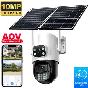 4G Solar Security Camera 10MP HD Home No Power No Network Outdoor 5K Wireless IP Camera